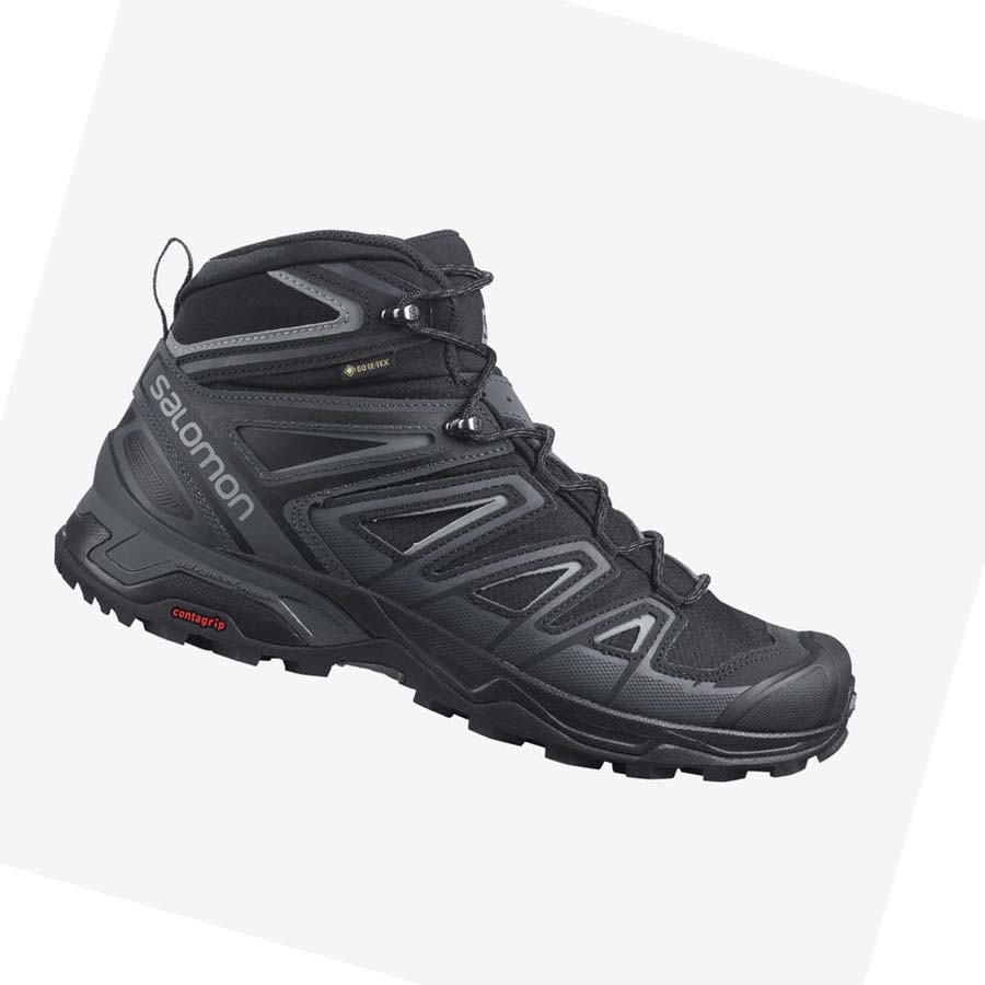 Salomon X ULTRA 3 WIDE MID GORE-TEX Erkek Yürüyüş Ayakkabısı Gri Siyah | TR 3595YXF